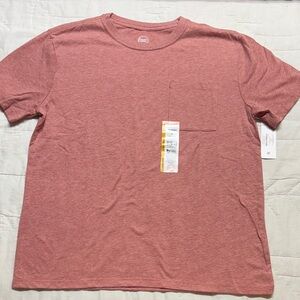 NWT Wonder Nation Boys 10/12 Husky Heathered Red Short Sleeve Pocket Tee Shirt